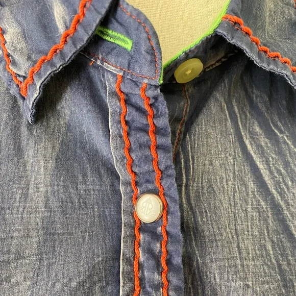 Roar ~ destined to Roar western cowgirl equestrian button down size L EC ~ - Picture 9 of 14